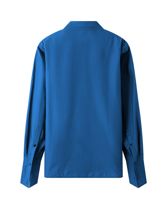 Cotton Typewriter Shirt in Royal Blue