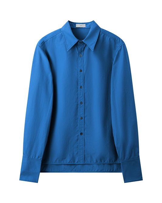 Cotton Typewriter Shirt in Royal Blue