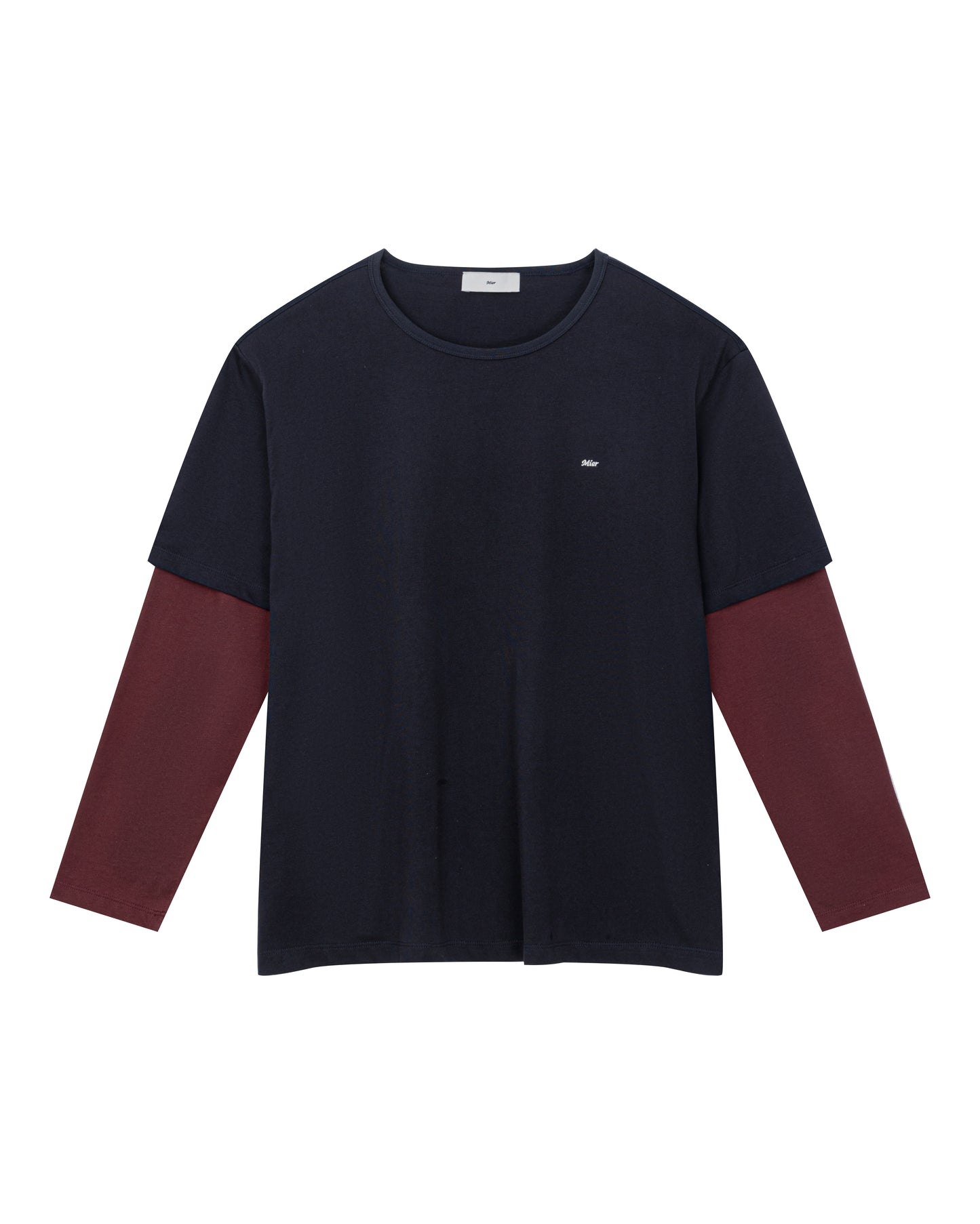 Brad Double-sleeve Tee in Deep Blue/Red