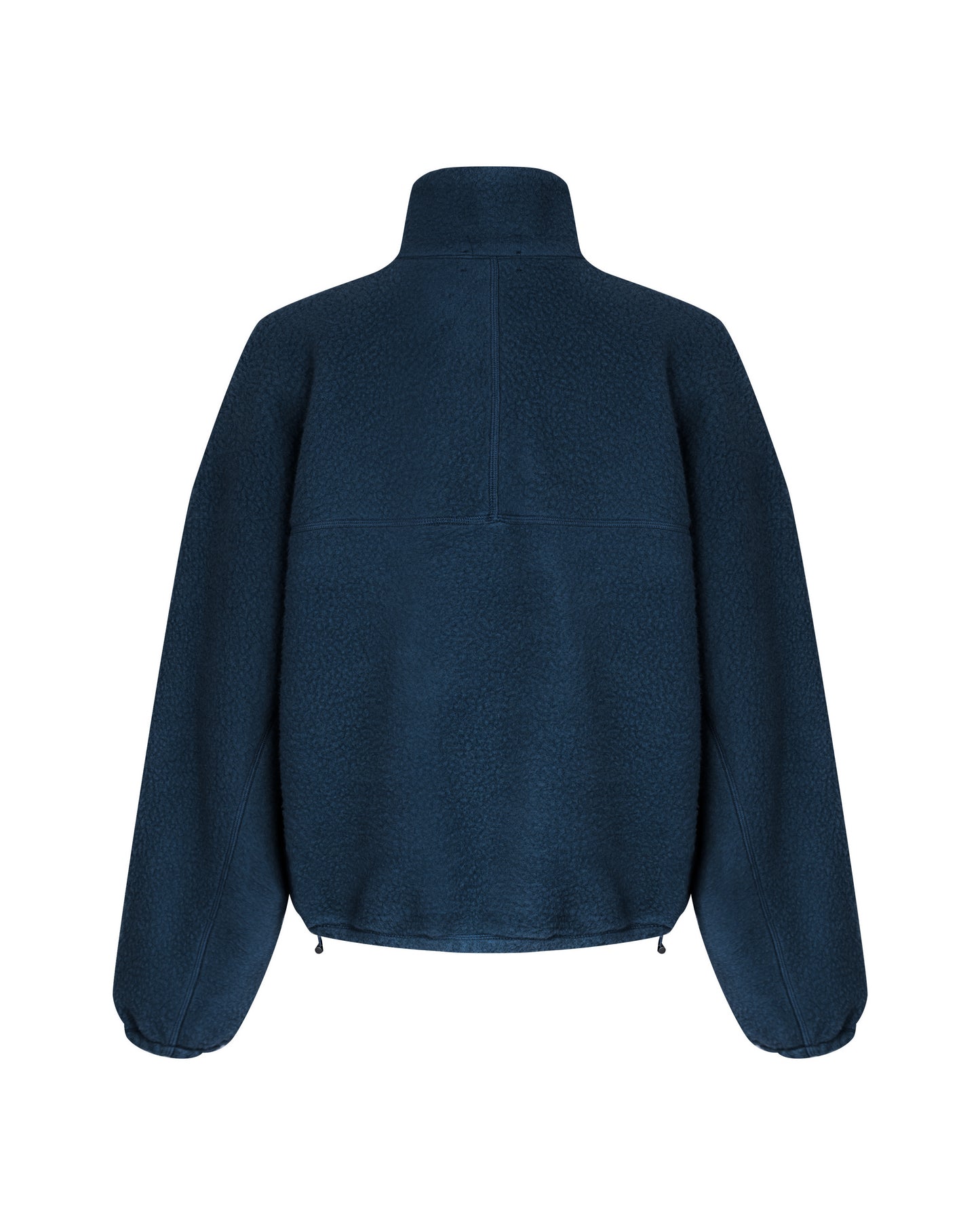 Wool-blend Quarter-zip Fleece Pullover in Navy