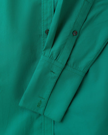 Cotton Typewriter Shirt in Emerald Green