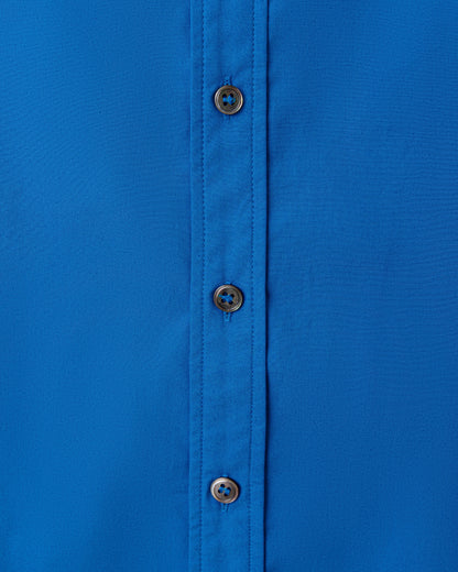 Cotton Typewriter Shirt in Royal Blue