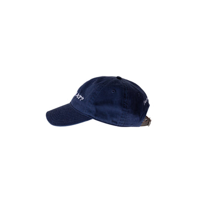 Embroidered Washed Cotton Hat in Navy