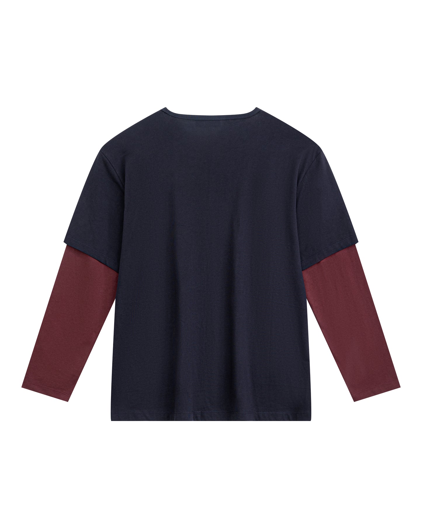 Brad Double-sleeve Tee in Deep Blue/Red