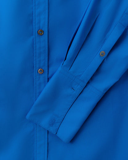 Cotton Typewriter Shirt in Royal Blue