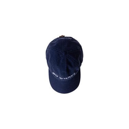 Embroidered Washed Cotton Hat in Navy