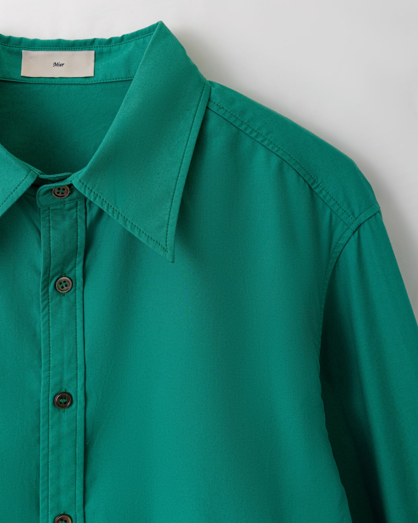 Cotton Typewriter Shirt in Emerald Green