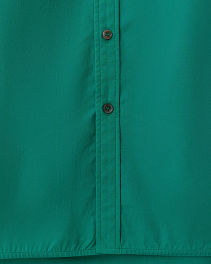 Cotton Typewriter Shirt in Emerald Green