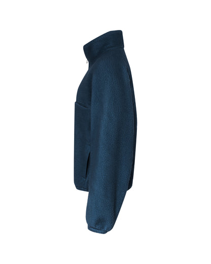 Wool-blend Quarter-zip Fleece Pullover in Navy