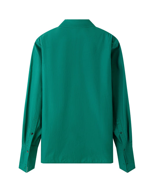 Cotton Typewriter Shirt in Emerald Green