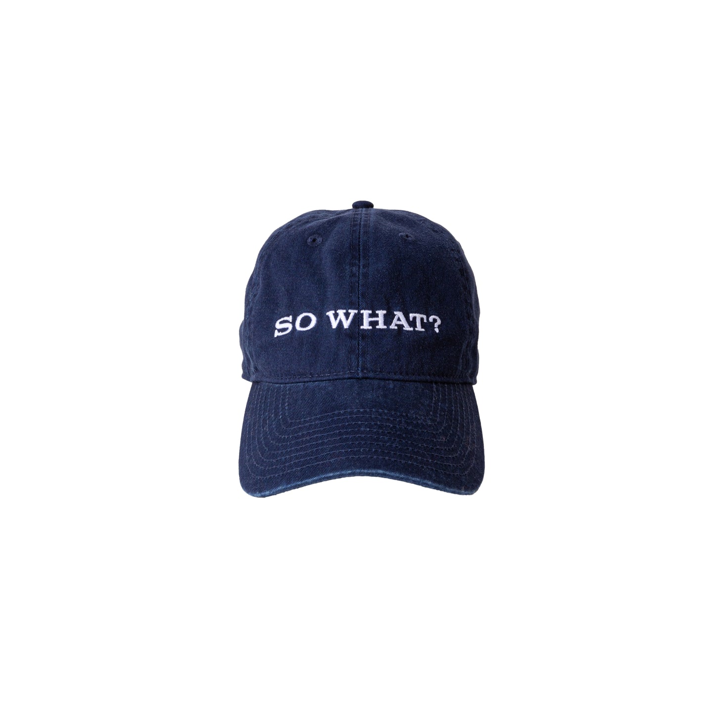 Embroidered Washed Cotton Hat in Navy