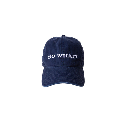 Embroidered Washed Cotton Hat in Navy
