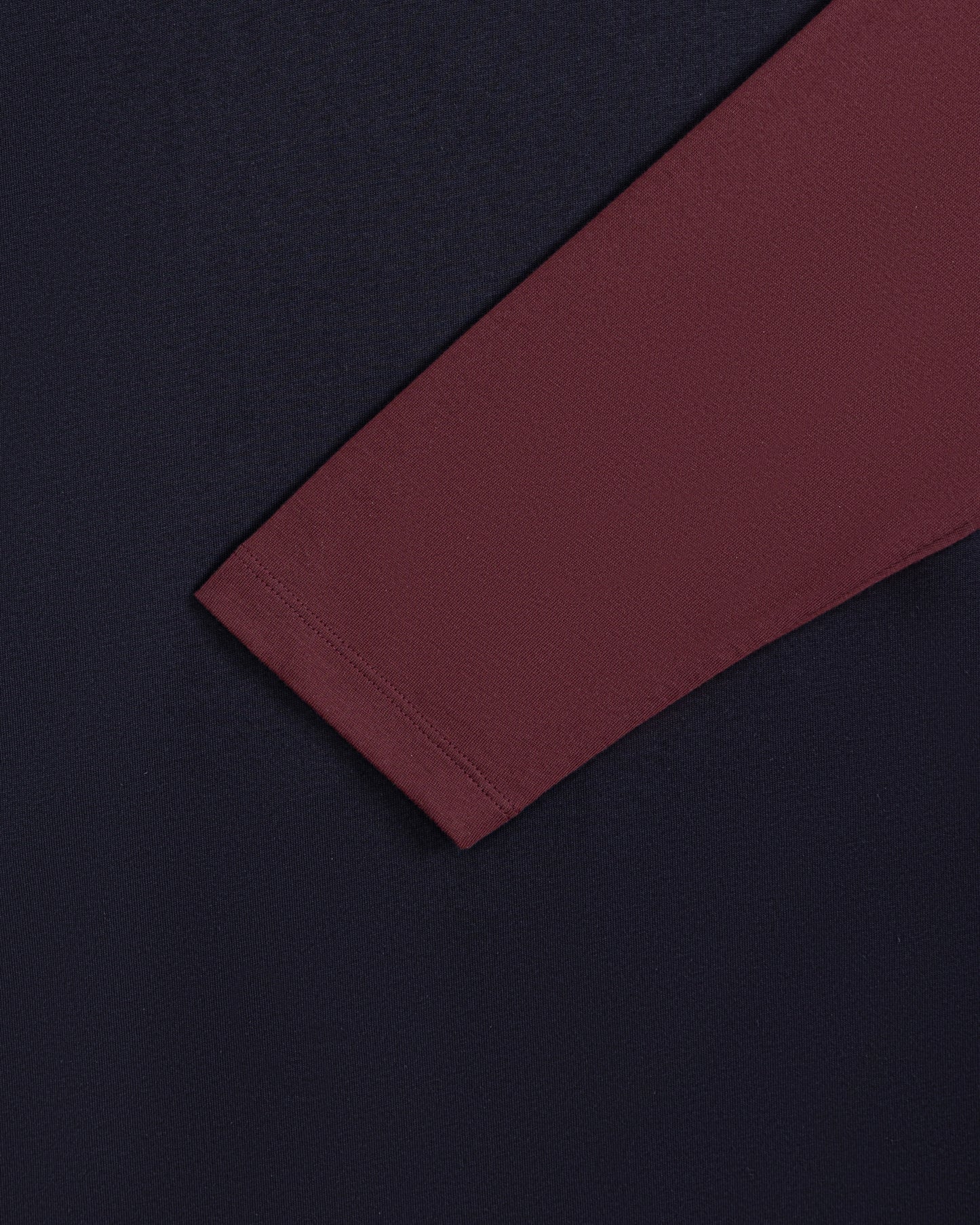 Brad Double-sleeve Tee in Deep Blue/Red