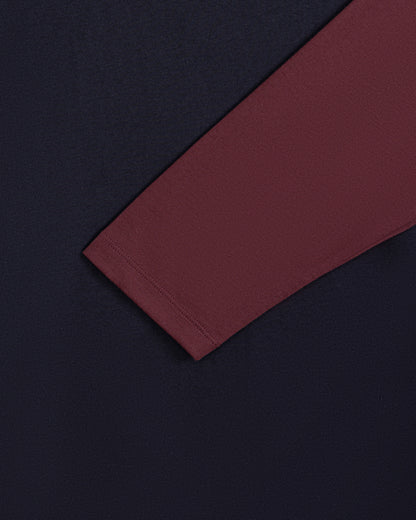 Brad Double-sleeve Tee in Deep Blue/Red