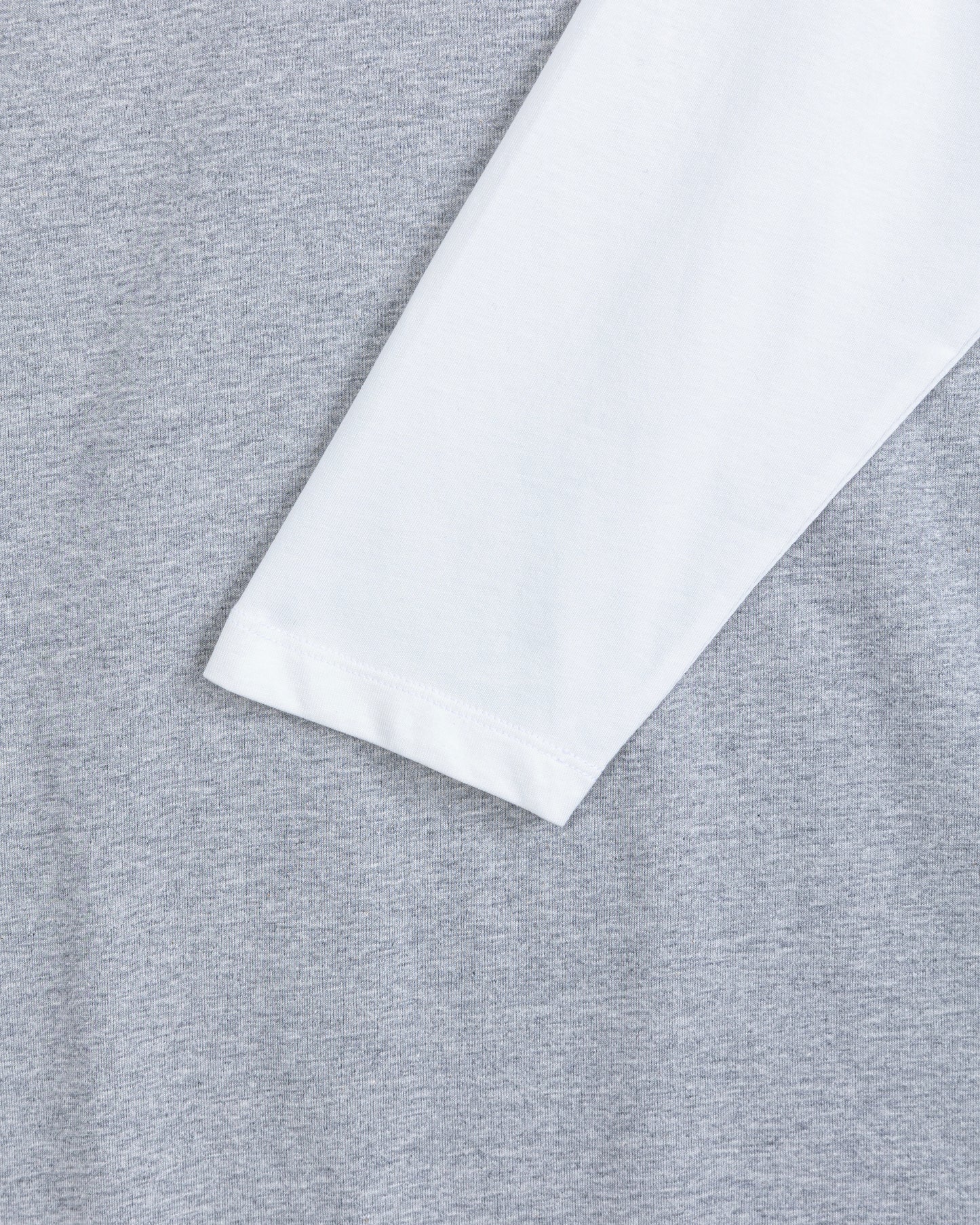 Brad Double-sleeve Tee in Grey/White