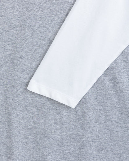 Brad Double-sleeve Tee in Grey/White