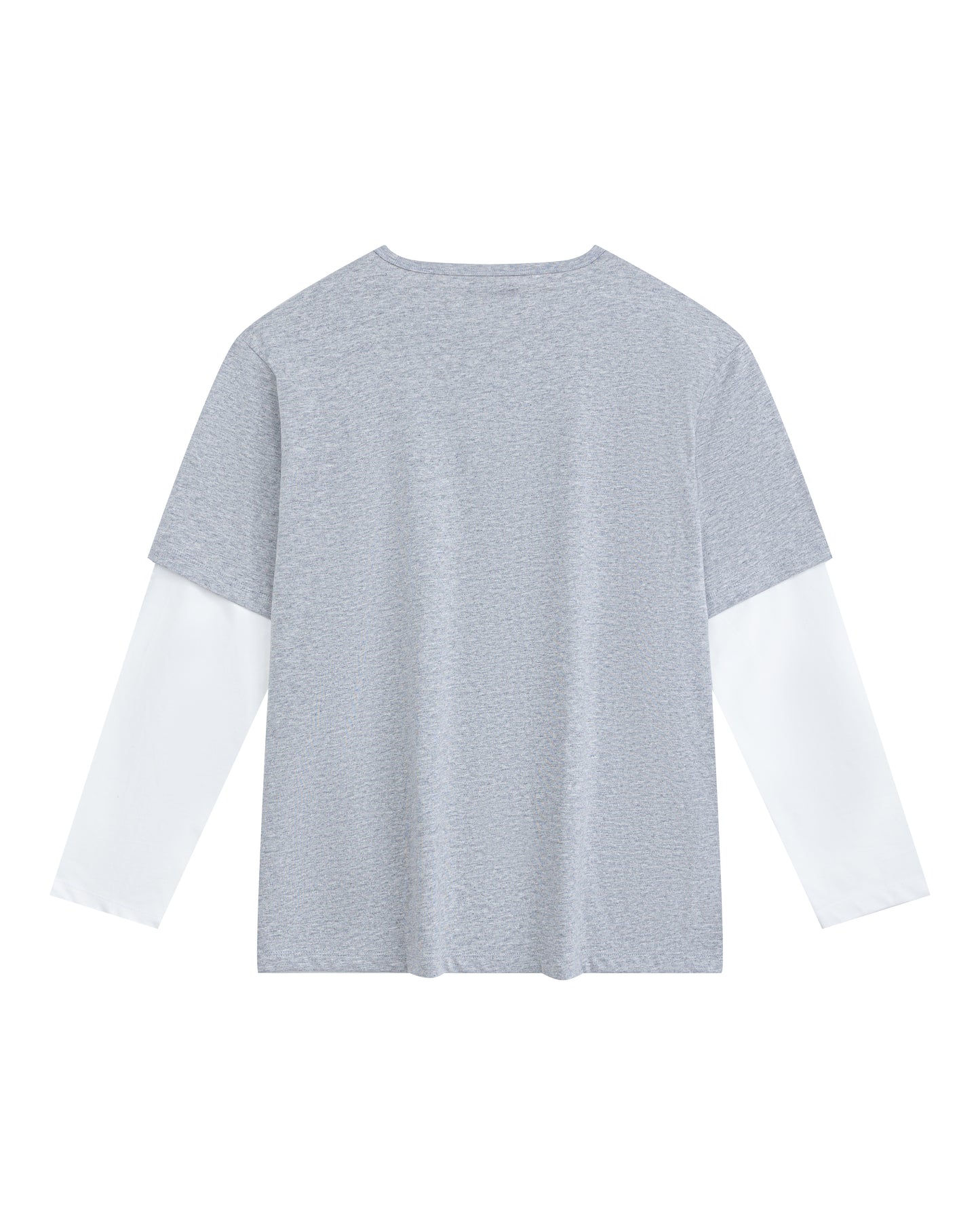 Brad Double-sleeve Tee in Grey/White